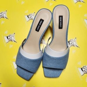 NIB Nine West Denim Slide sandal (Indra 7) 6.5M,　
